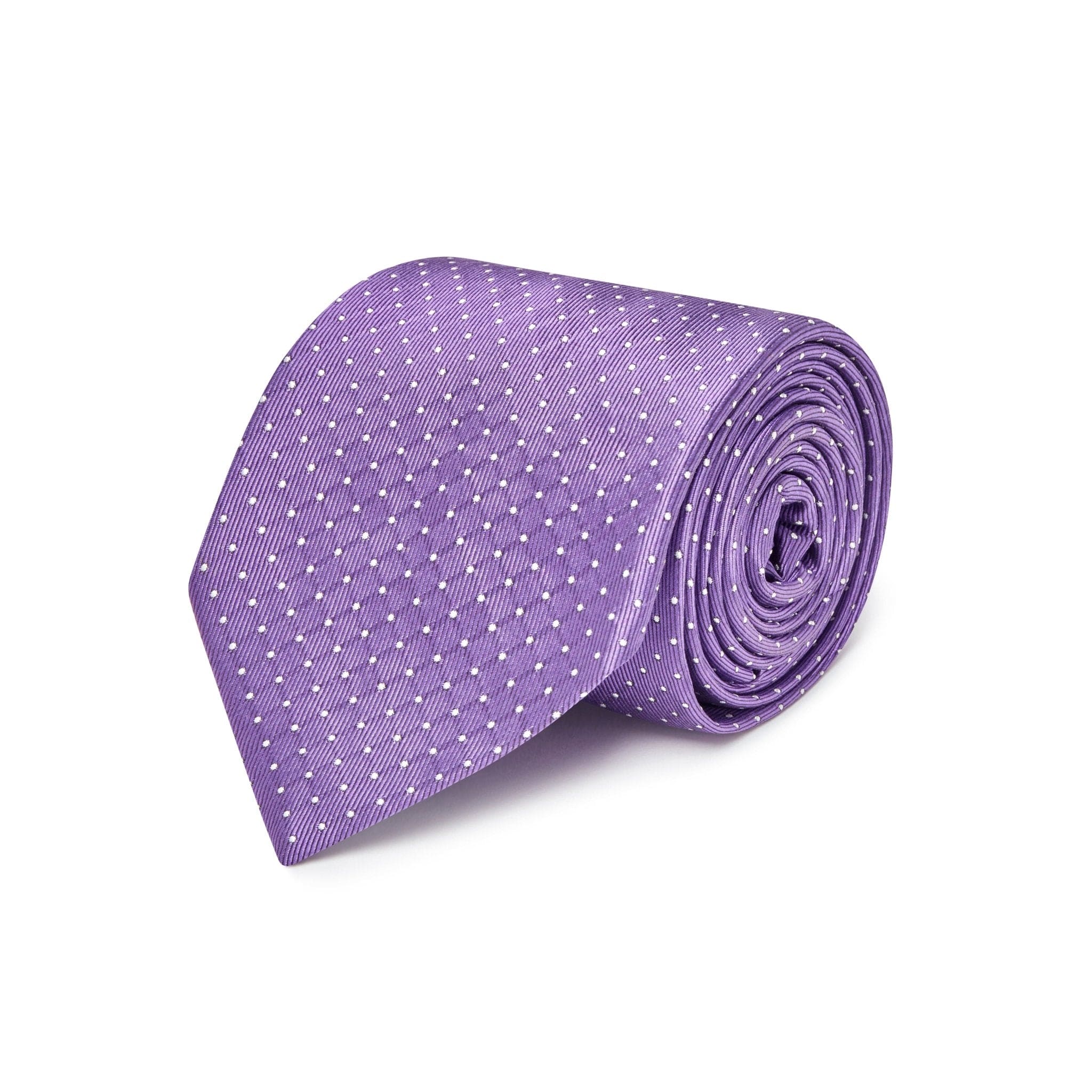 Purple & White Pin Spot Woven Silk Ties