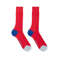 Red Cotton Socks with Contrast Heel & Toe