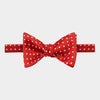 Red & White Spots Silk Handmade Bow Tie