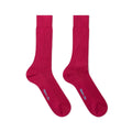 Short Plain Cerise Cotton Socks