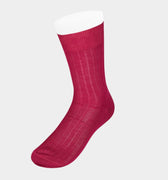 Short Plain Cerise Cotton Socks