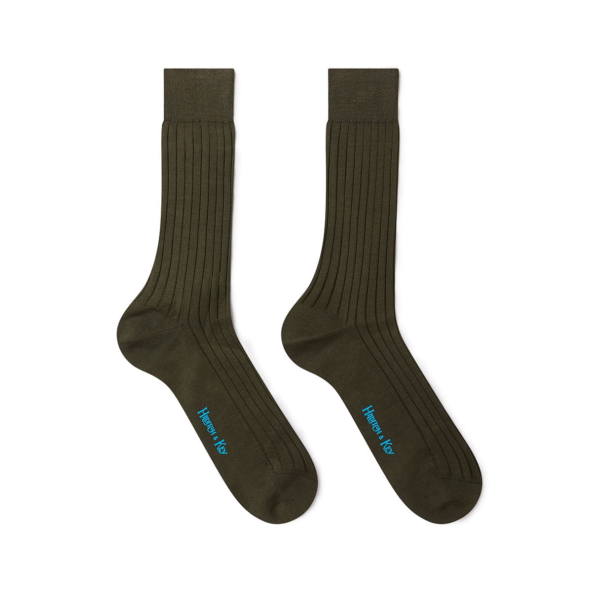 Short Plain Dark Green Cotton Socks