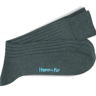 Short Plain Dark Grey Cotton Socks