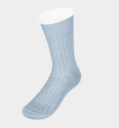 Short Plain Light Blue Cotton Socks