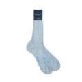 Short Plain Light Blue Cotton Socks