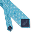 Turquoise Printed Silk Tie with White Medium Spots