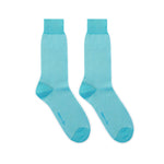 Turquoise & White Pin Dot Cotton Short Socks