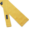 Yellow Knitted Silk Tie with White Spots