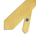 Yellow Printed Silk Tie with White Medium Spots